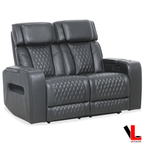 Levoluxe Colton 58" Leather Match Power Reclining 2 Seater Loveseat with Power Headrest, Cupholders and Storage, image 3