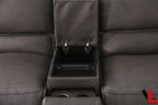 Levoluxe Loveseat Odessa 81" Power Reclining 2 Seater Loveseat with Storage Console and Power Headrests in Tex Grey Leather Match