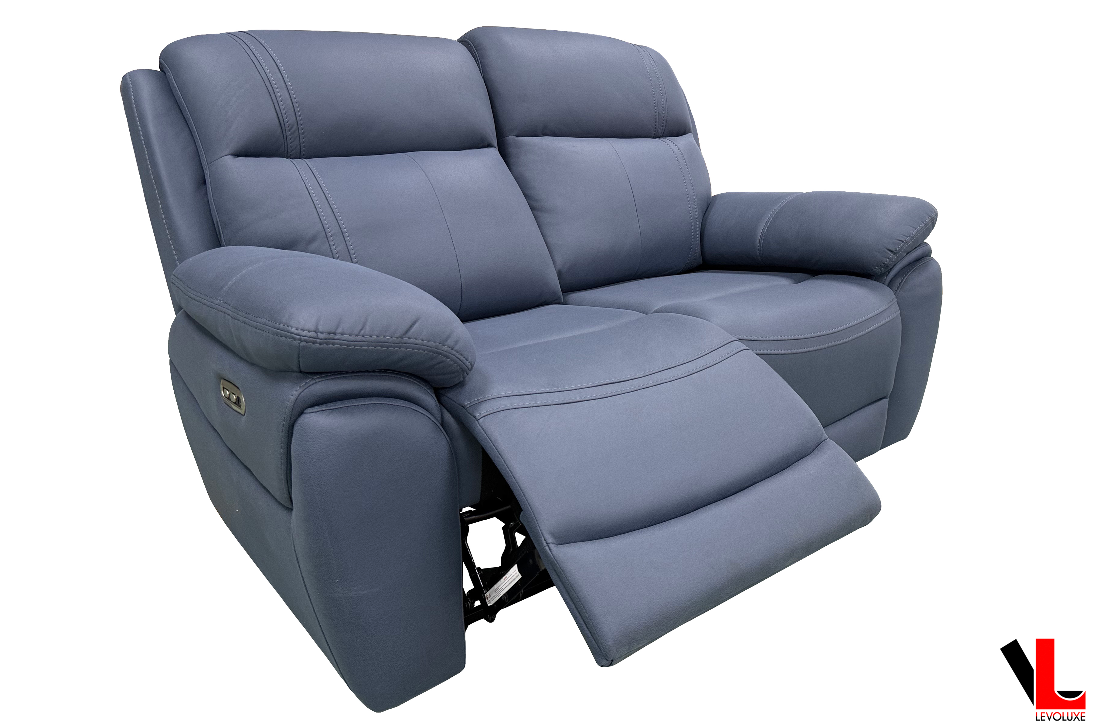 Regent 62" Jaxxon Blue Power Reclining 2 Seater Loveseat with Power Headrests
