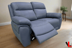 Regent 62" Jaxxon Blue Power Reclining 2 Seater Loveseat with Power Headrests