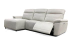Novak 102" Wide Power Reclining Sectional Sofa in Light Grey Leather Match