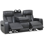 Levoluxe Colton 78" Leather Match Power Reclining 3 Seater Sofa with 2 Power Headrests, Cupholders, Storage and Drop Down Tray, image 2