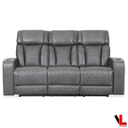 Levoluxe Colton 78" Leather Match Power Reclining 3 Seater Sofa with 2 Power Headrests, Cupholders, Storage and Drop Down Tray, image 18