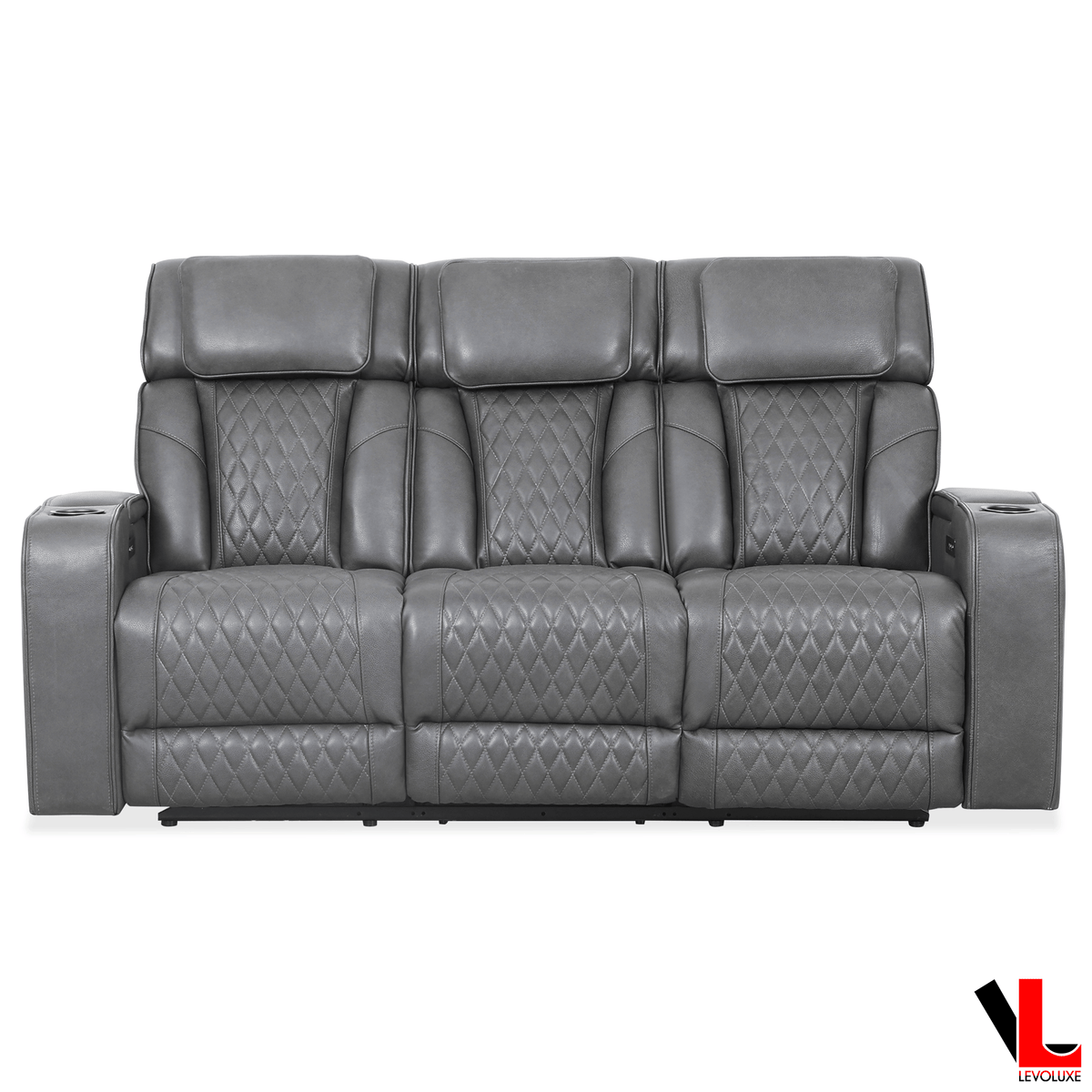 Levoluxe Colton 78" Leather Match Power Reclining 3 Seater Sofa with 2 Power Headrests, Cupholders, Storage and Drop Down Tray, image 18