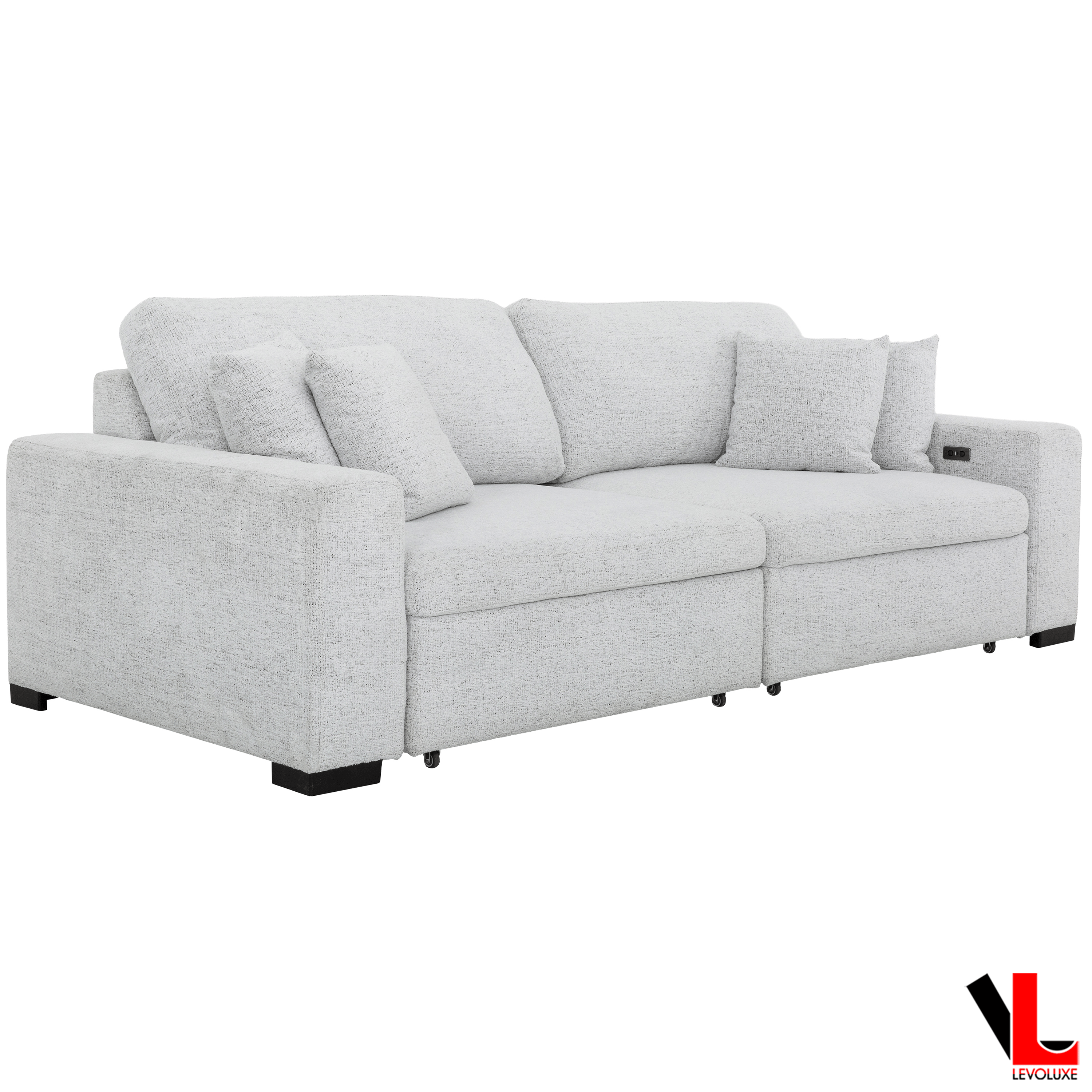 Levoluxe Sofa Galveston 106" Power Sliding 2 Seater Sofa in Chelsea Arctic