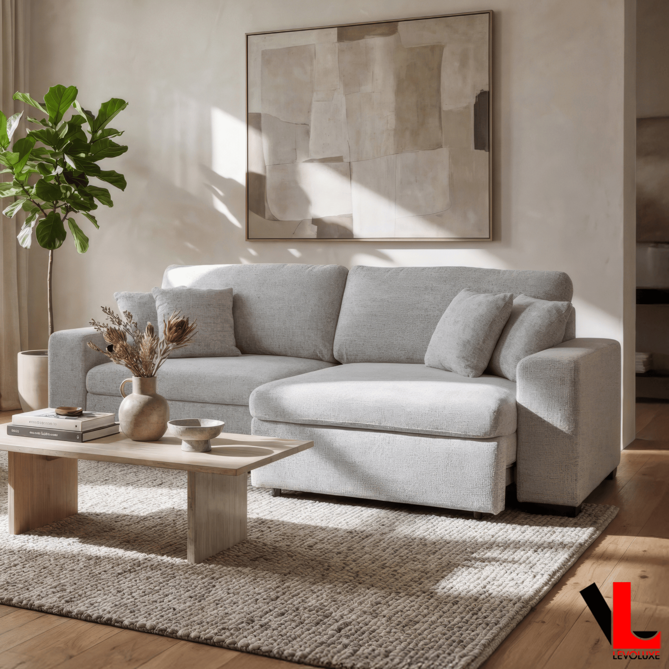 Levoluxe Sofa Galveston 106" Power Sliding 2 Seater Sofa in Chelsea Arctic