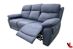 Regent 83" Jaxxon Blue Power Reclining 3 Seater Sofa with Power Headrests