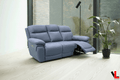 Regent 83" Jaxxon Blue Power Reclining 3 Seater Sofa with Power Headrests