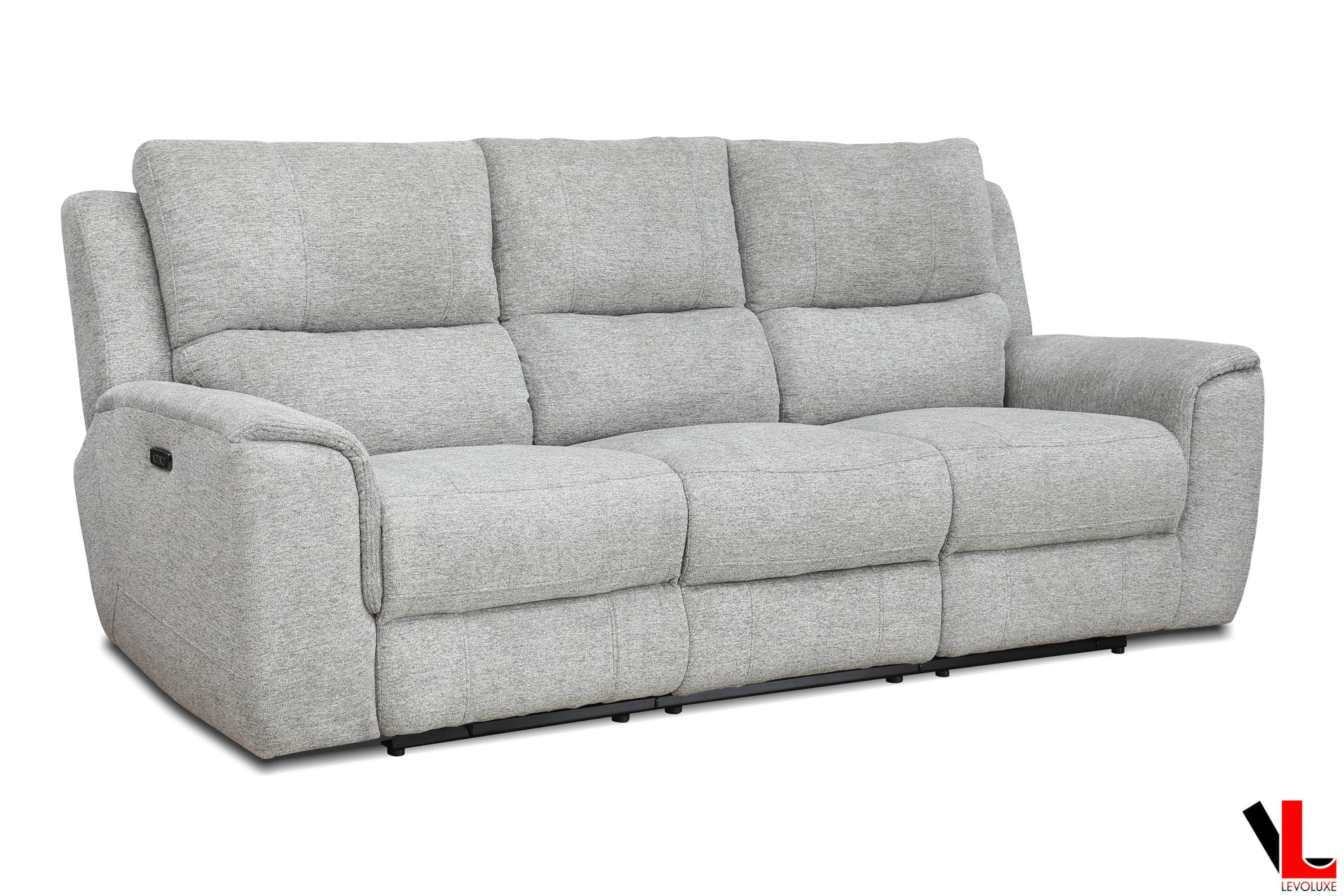 Sentinel 87.8" Power Reclining Sofa with Power Headrest in Tweed Ash Fabric
