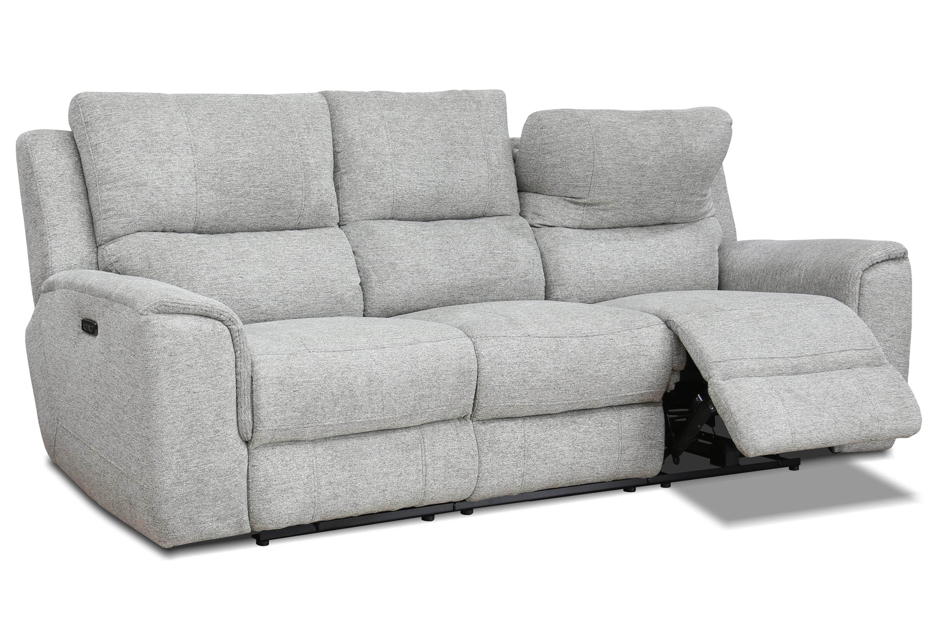 Sentinel 87.8" Power Reclining Sofa with Power Headrest in Tweed Ash Fabric