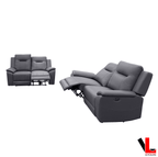 Avante 2 Piece Power Reclining Sofa and Loveseat in Jaxxon Steel