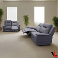Avante 2 Piece Power Reclining Sofa and Loveseat in Jaxxon Steel