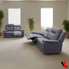 Avante 2 Piece Power Reclining Sofa and Loveseat in Jaxxon Steel