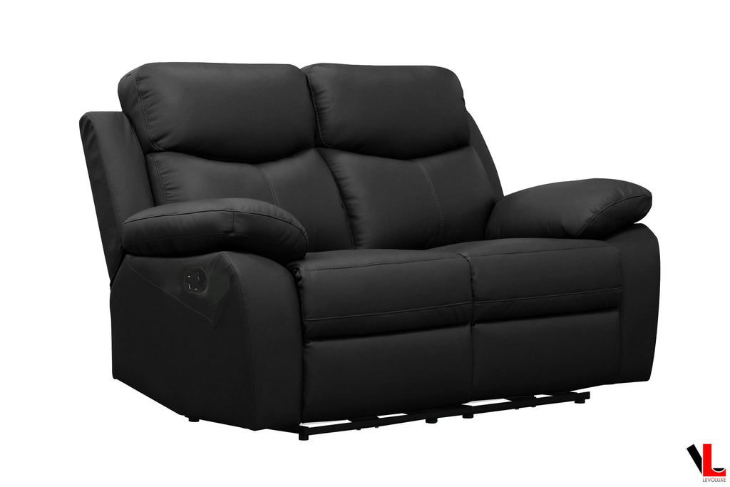 Aveon 2 Piece Pillow Top Arm Reclining Sofa and Loveseat Set in Leather Match - Available in 2 Colours
