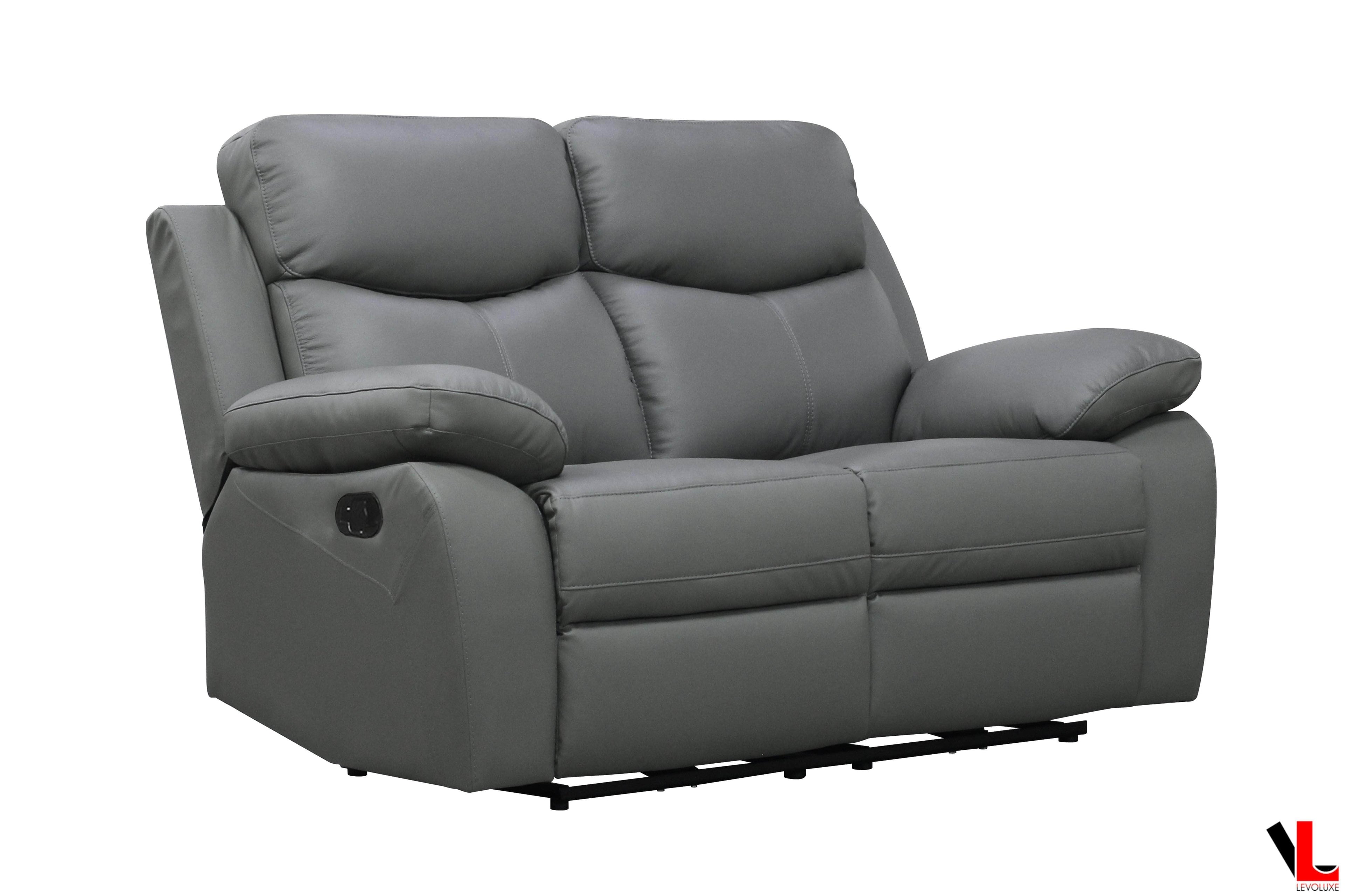 Aveon 2 Piece Pillow Top Arm Reclining Sofa and Loveseat Set in Leather Match - Available in 2 Colours