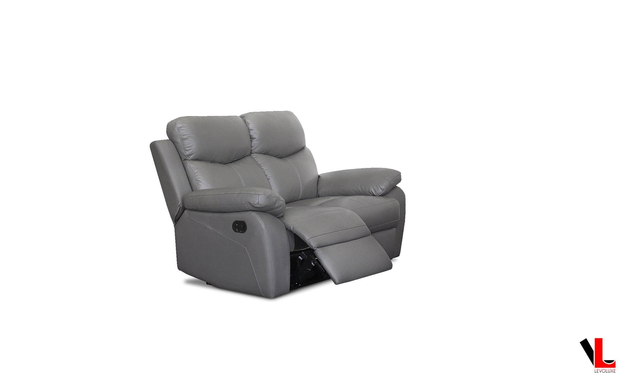 Aveon 2 Piece Pillow Top Arm Reclining Sofa and Loveseat Set in Leather Match - Available in 2 Colours