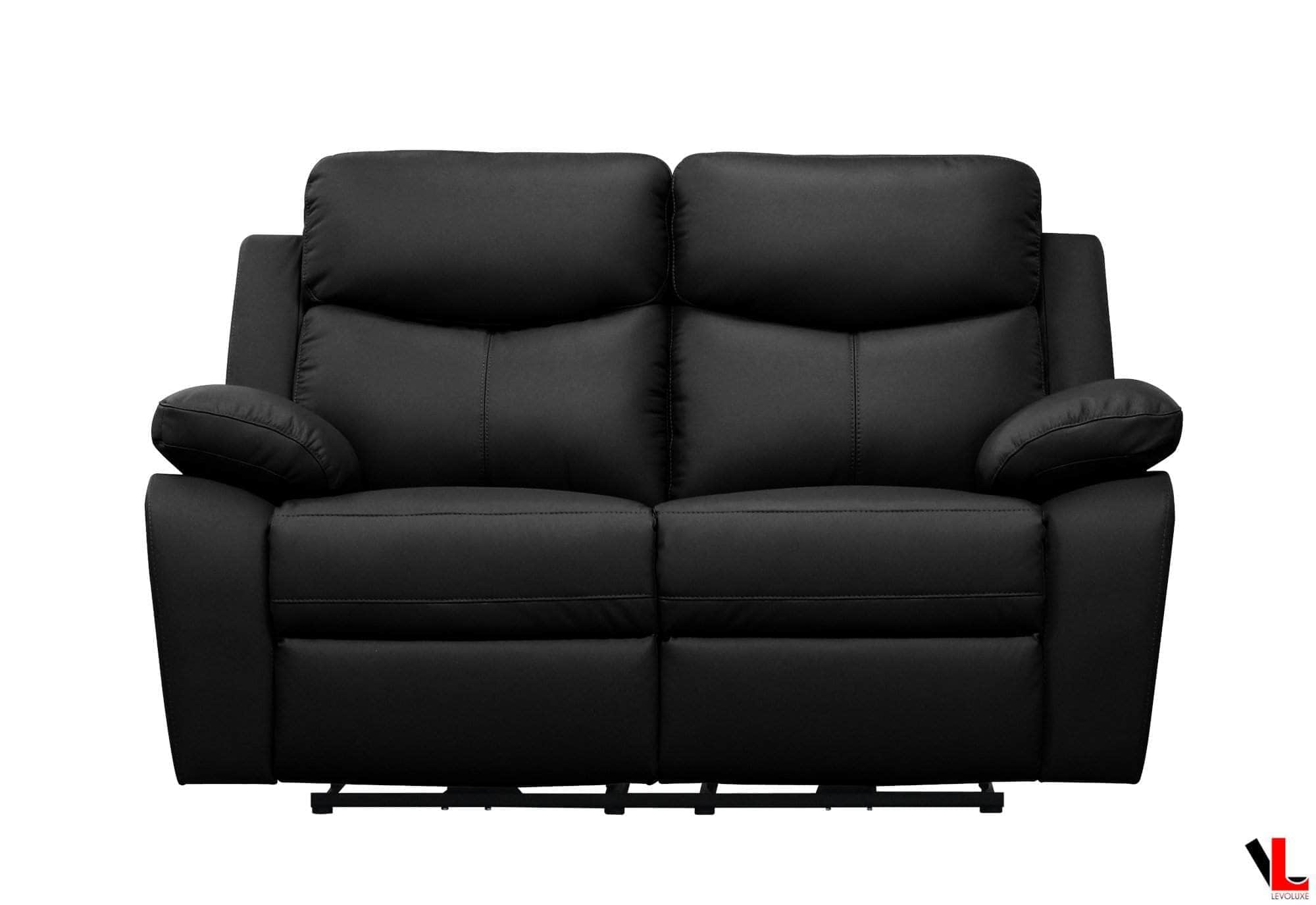 Aveon 2 Piece Pillow Top Arm Reclining Sofa and Loveseat Set in Leather Match - Available in 2 Colours