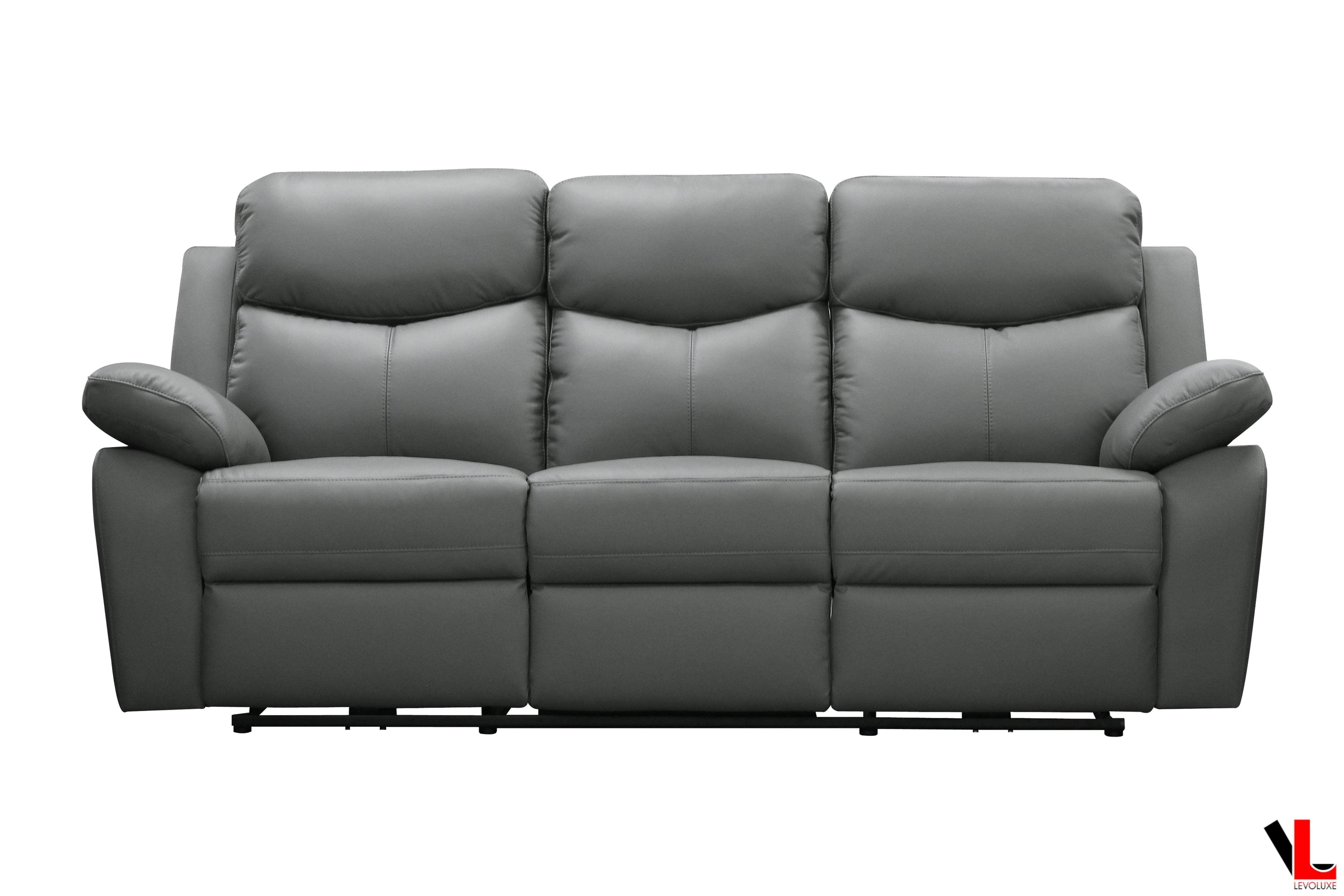 Aveon 2 Piece Pillow Top Arm Reclining Sofa and Loveseat Set in Leather Match - Available in 2 Colours