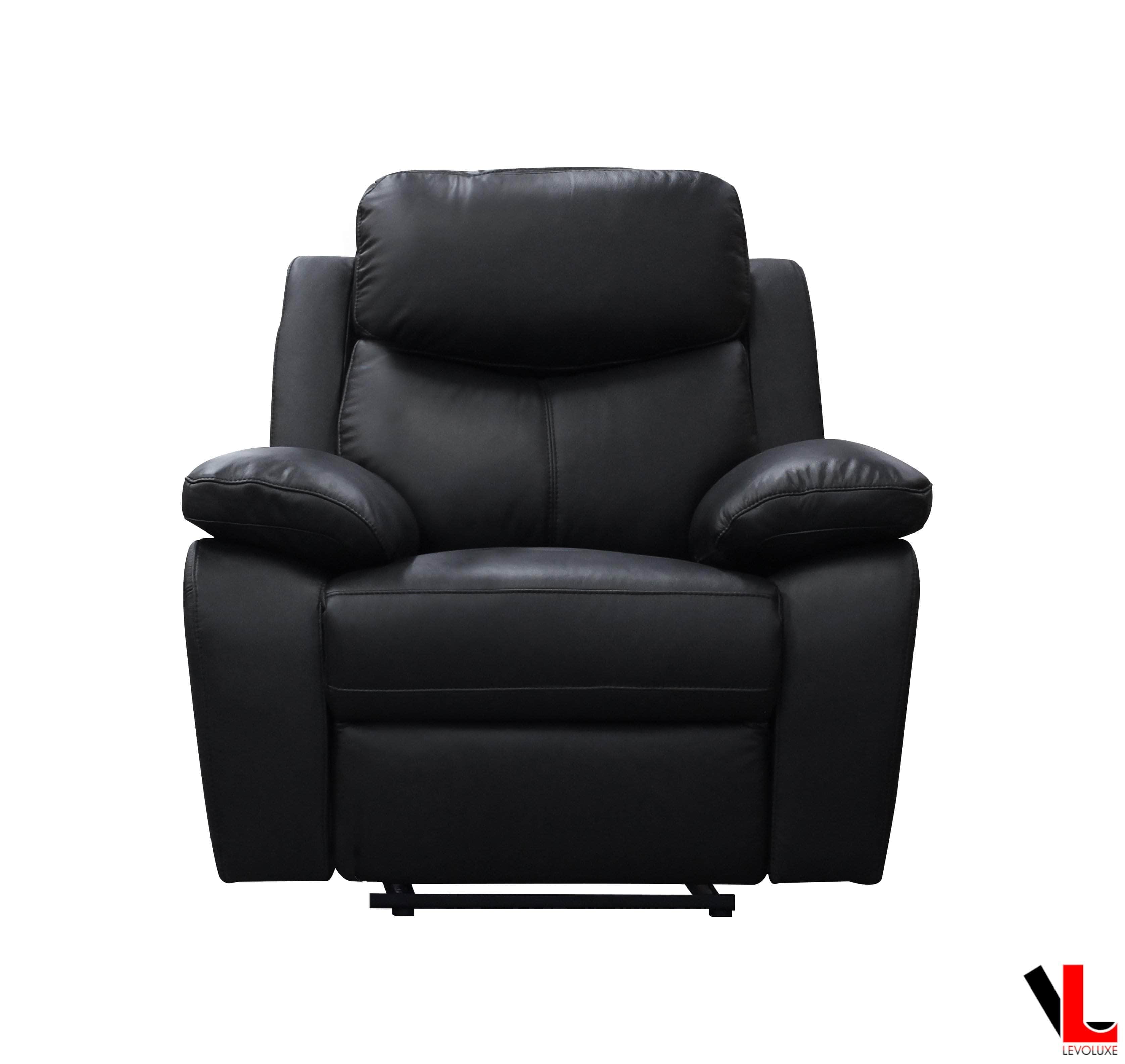 Aveon 3 Piece Pillow Top Arm Reclining Sofa, Loveseat and Chair Set in Leather Match - Available in 2 Colours