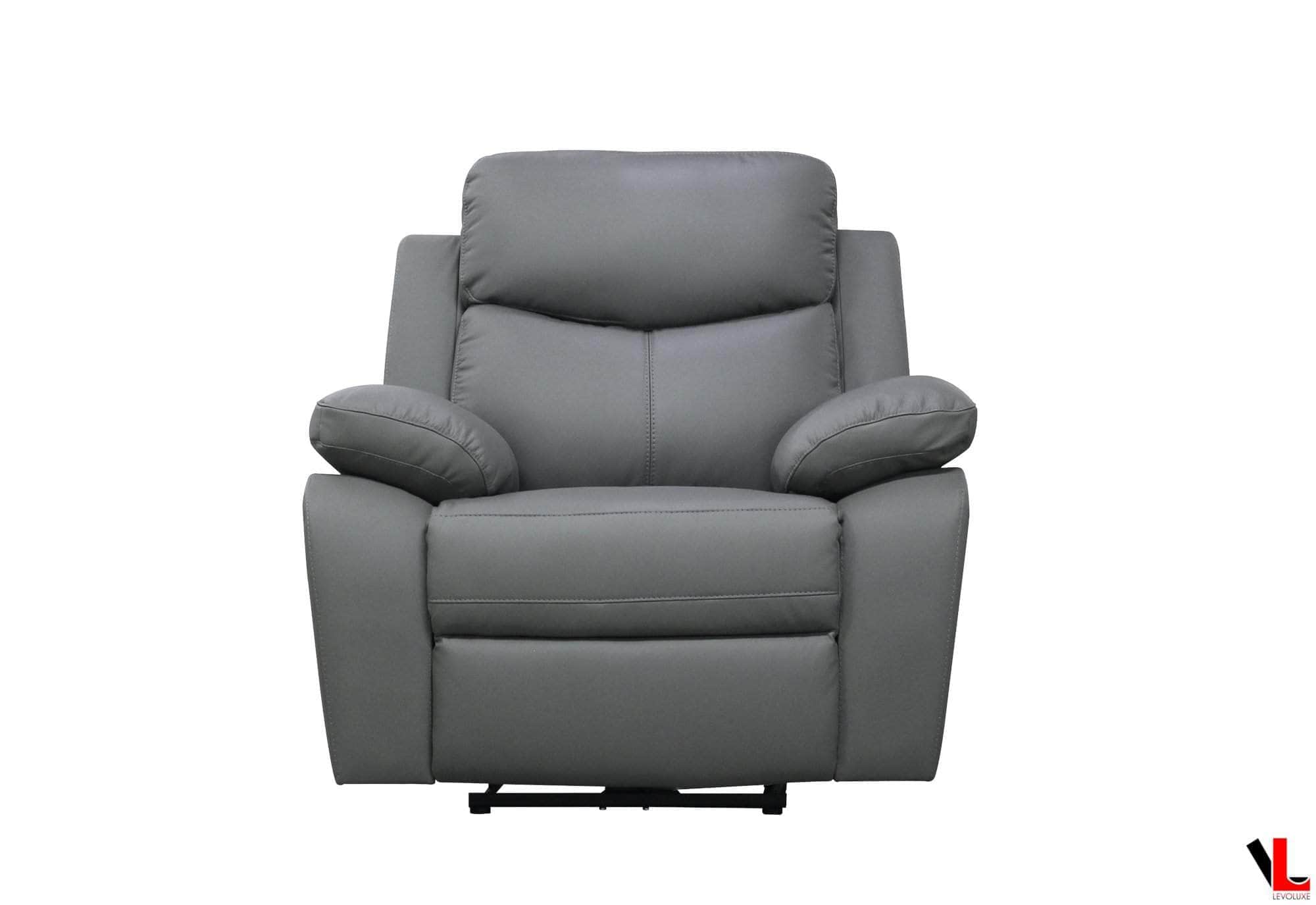 Aveon 3 Piece Pillow Top Arm Reclining Sofa, Loveseat and Chair Set in Leather Match - Available in 2 Colours