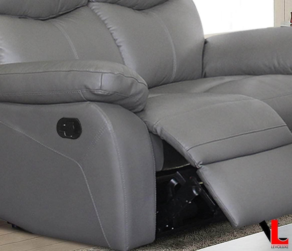 Aveon 3 Piece Pillow Top Arm Reclining Sofa, Loveseat and Chair Set in Leather Match - Available in 2 Colours