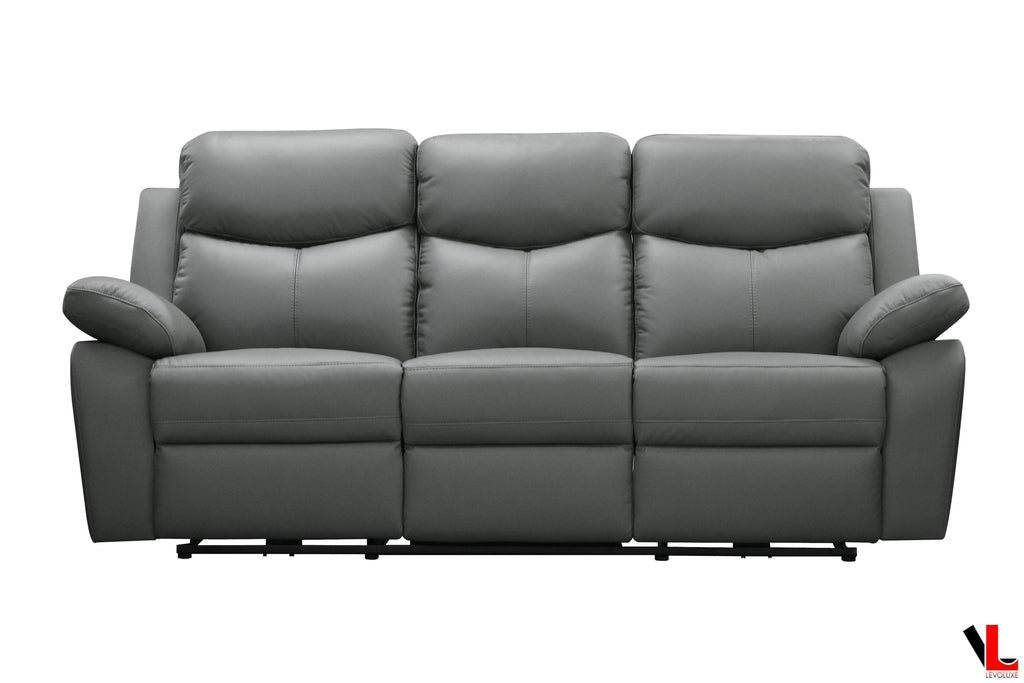 Aveon 3 Piece Pillow Top Arm Reclining Sofa, Loveseat and Chair Set in Leather Match - Available in 2 Colours