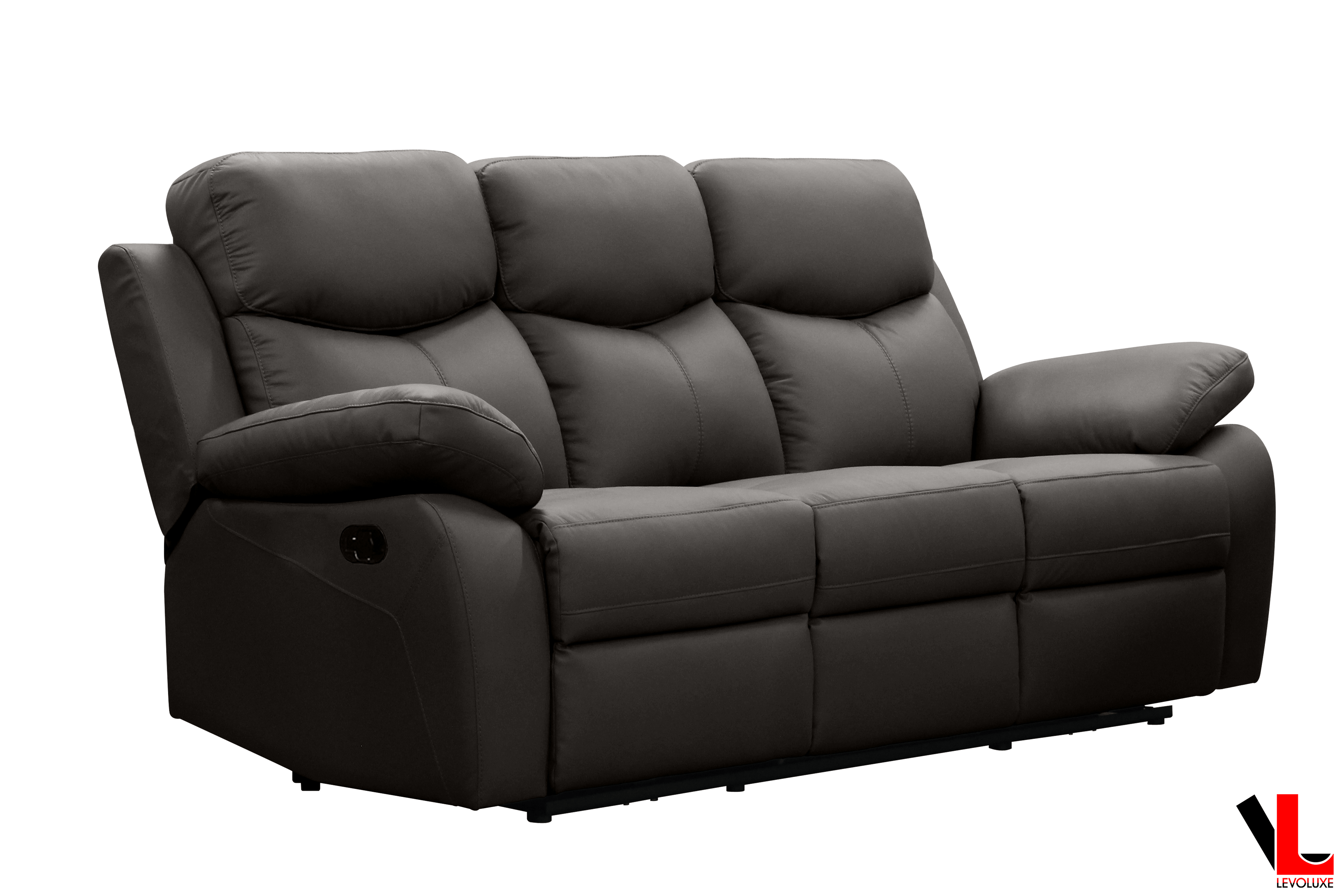 Levoluxe Sofa Set Aveon 3 Piece Pillow Top Arm Reclining Sofa, Loveseat and Chair Set in Leather Match - Available in 3 Colours