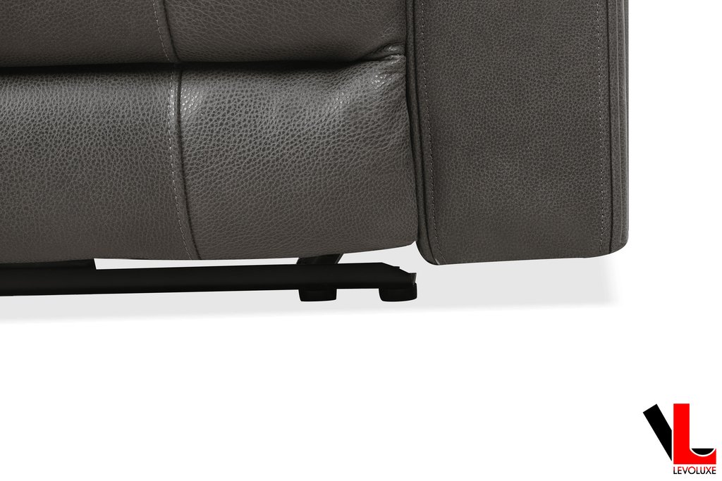 Levoluxe Sofa Set Brindle 2 Piece Power Reclining Sofa and Loveseat Set in Charcoal Leather Match