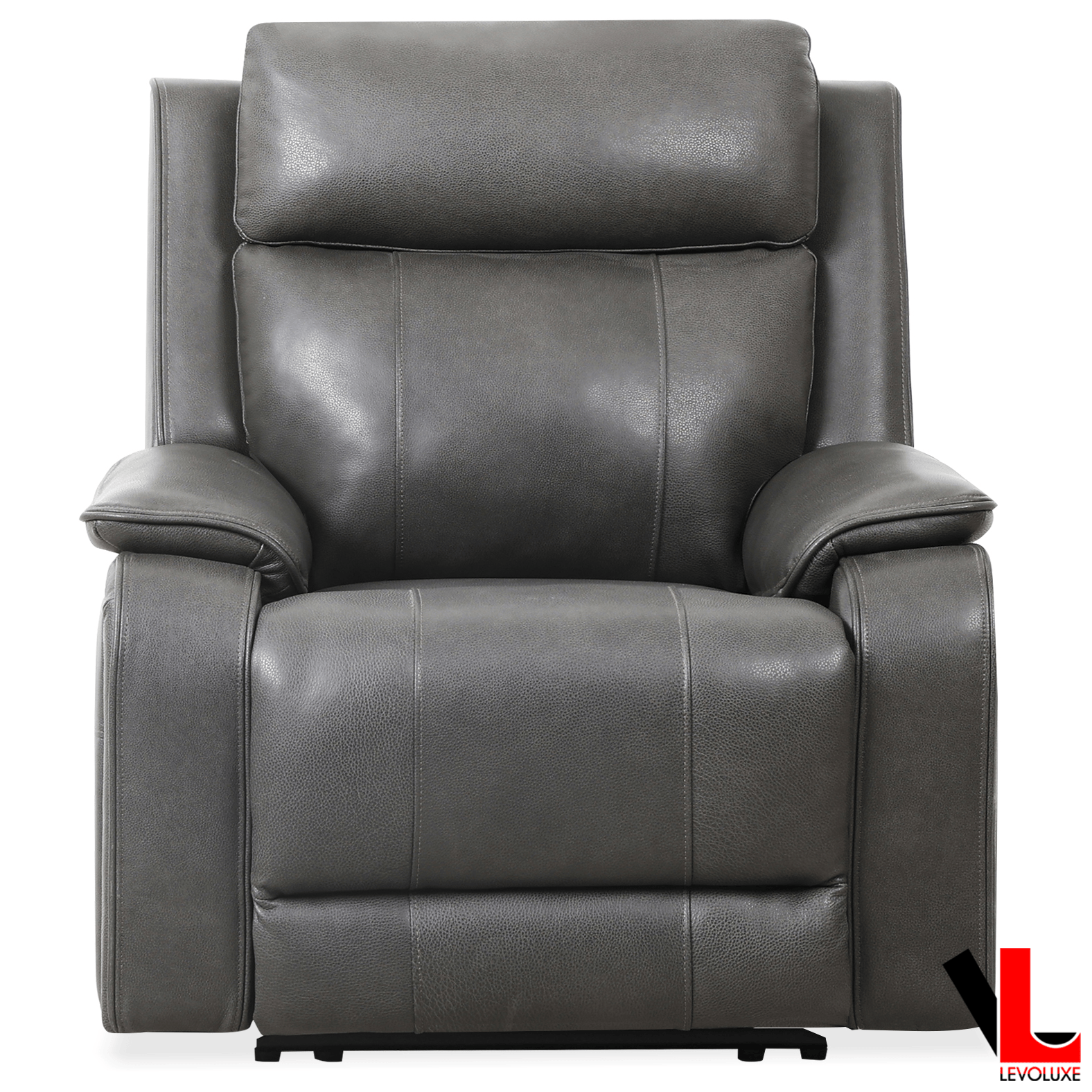 Levoluxe Sofa Set Brindle 3 Piece Power Reclining Sofa, Loveseat and Chair Set in Charcoal Leather Match