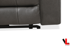 Levoluxe Sofa Set Brindle 3 Piece Power Reclining Sofa, Loveseat and Chair Set in Charcoal Leather Match