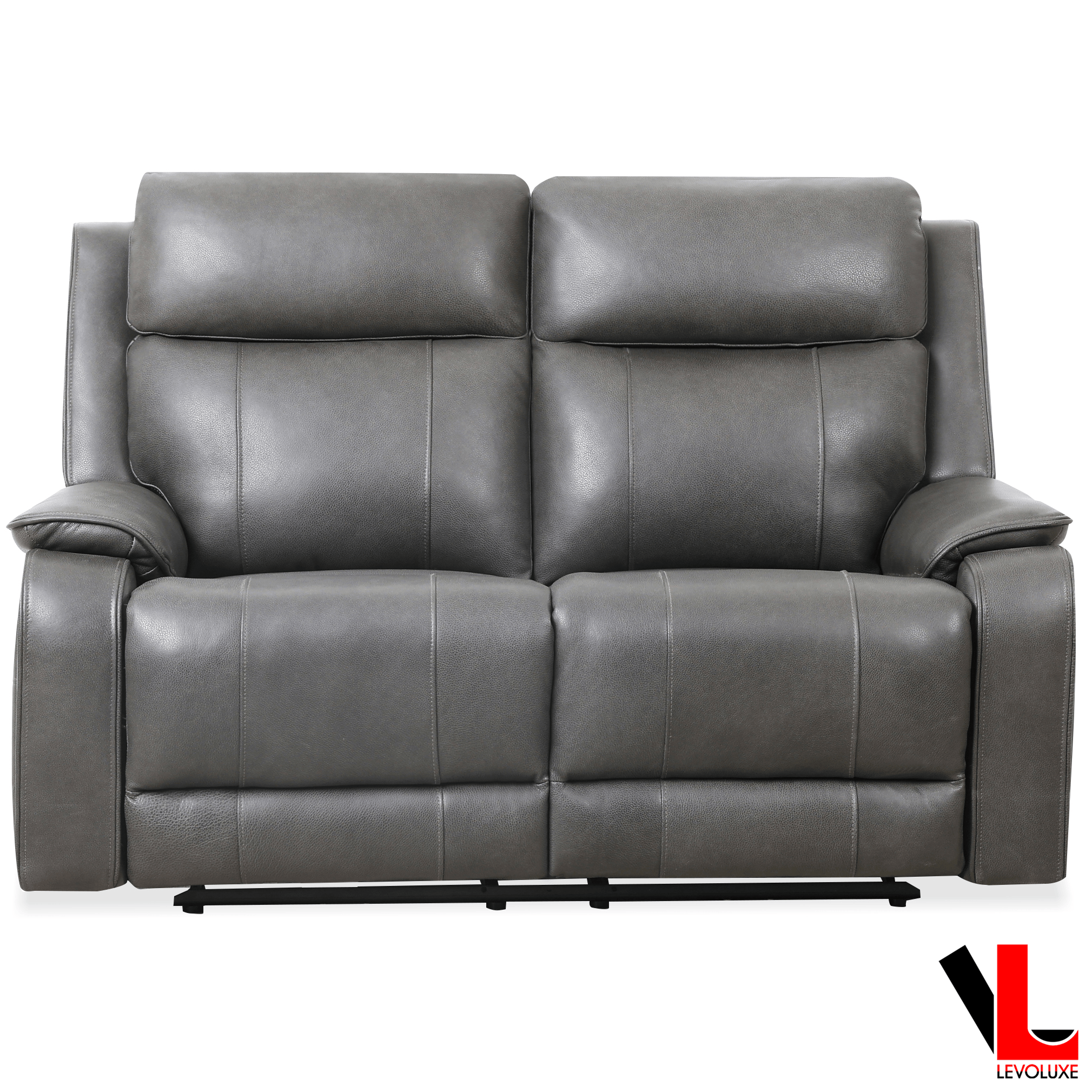 Levoluxe Sofa Set Brindle 3 Piece Power Reclining Sofa, Loveseat and Chair Set in Charcoal Leather Match