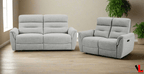 Cain 2 Piece Power Reclining Sofa and Loveseat Set in Weave Fabric - Available in 2 Colours