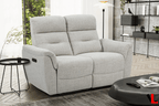 Cain 2 Piece Power Reclining Sofa and Loveseat Set in Weave Fabric - Available in 2 Colours