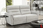 Cain 2 Piece Power Reclining Sofa and Loveseat Set in Weave Fabric - Available in 2 Colours