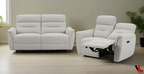 Cain 2 Piece Power Reclining Sofa and Loveseat Set in Weave Fabric - Available in 2 Colours