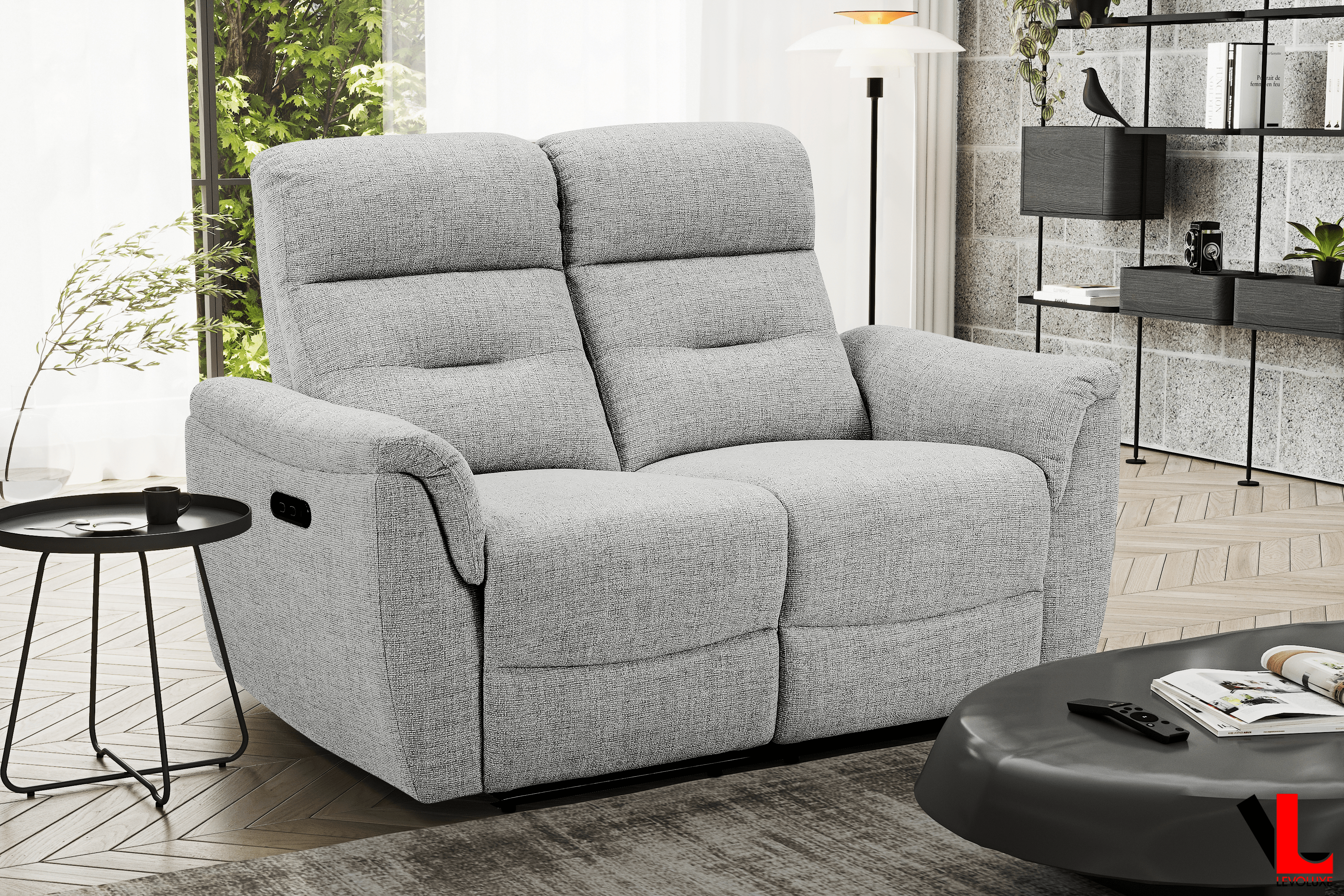 Cain 3 Piece Power Reclining Sofa, Loveseat and Chair Set in Weave Fabric - Available in 2 Colours