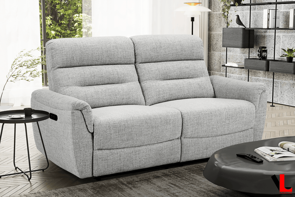 Cain 3 Piece Power Reclining Sofa, Loveseat and Chair Set in Weave Fabric - Available in 2 Colours