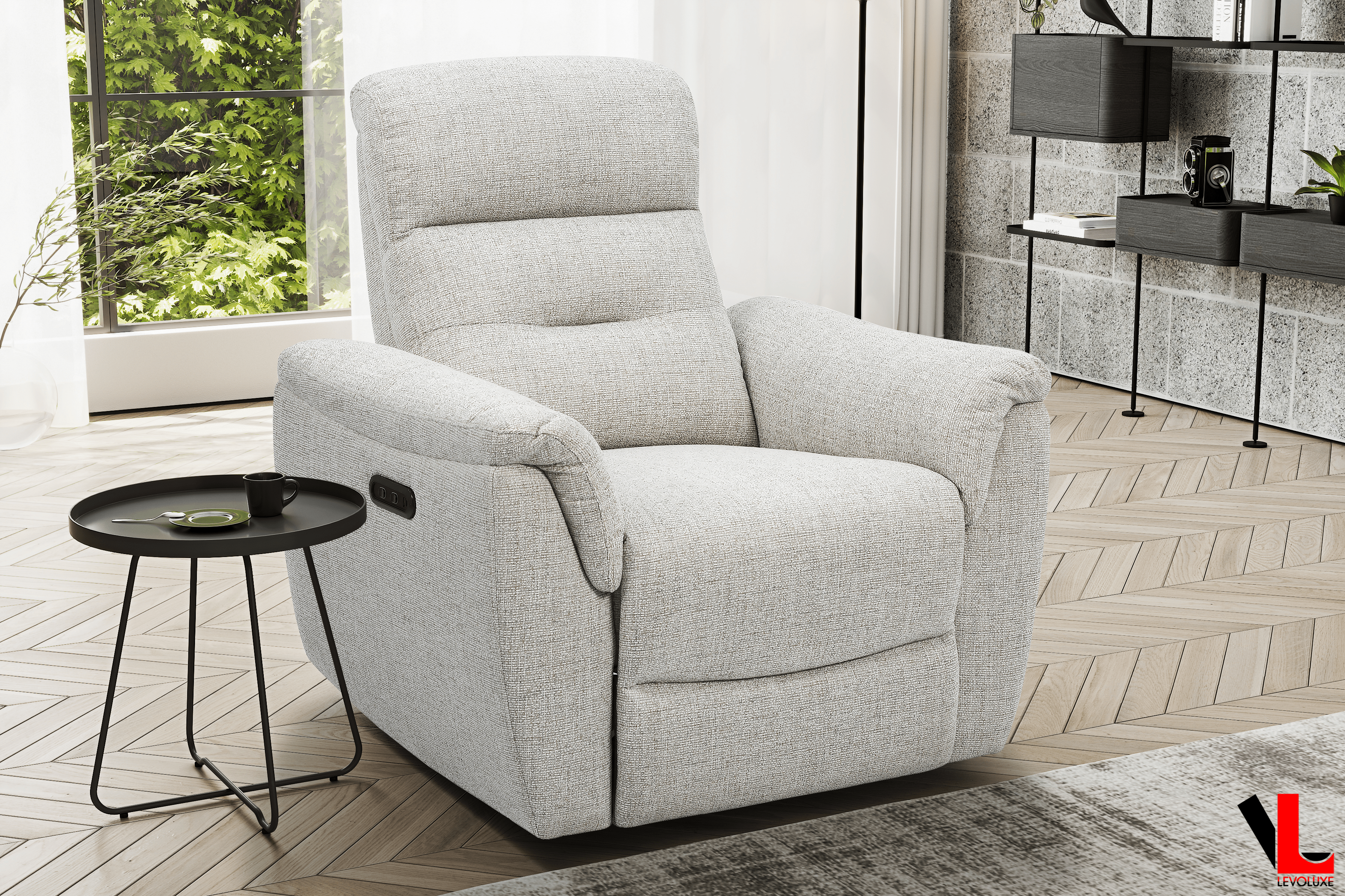 Cain 3 Piece Power Reclining Sofa, Loveseat and Chair Set in Weave Fabric - Available in 2 Colours
