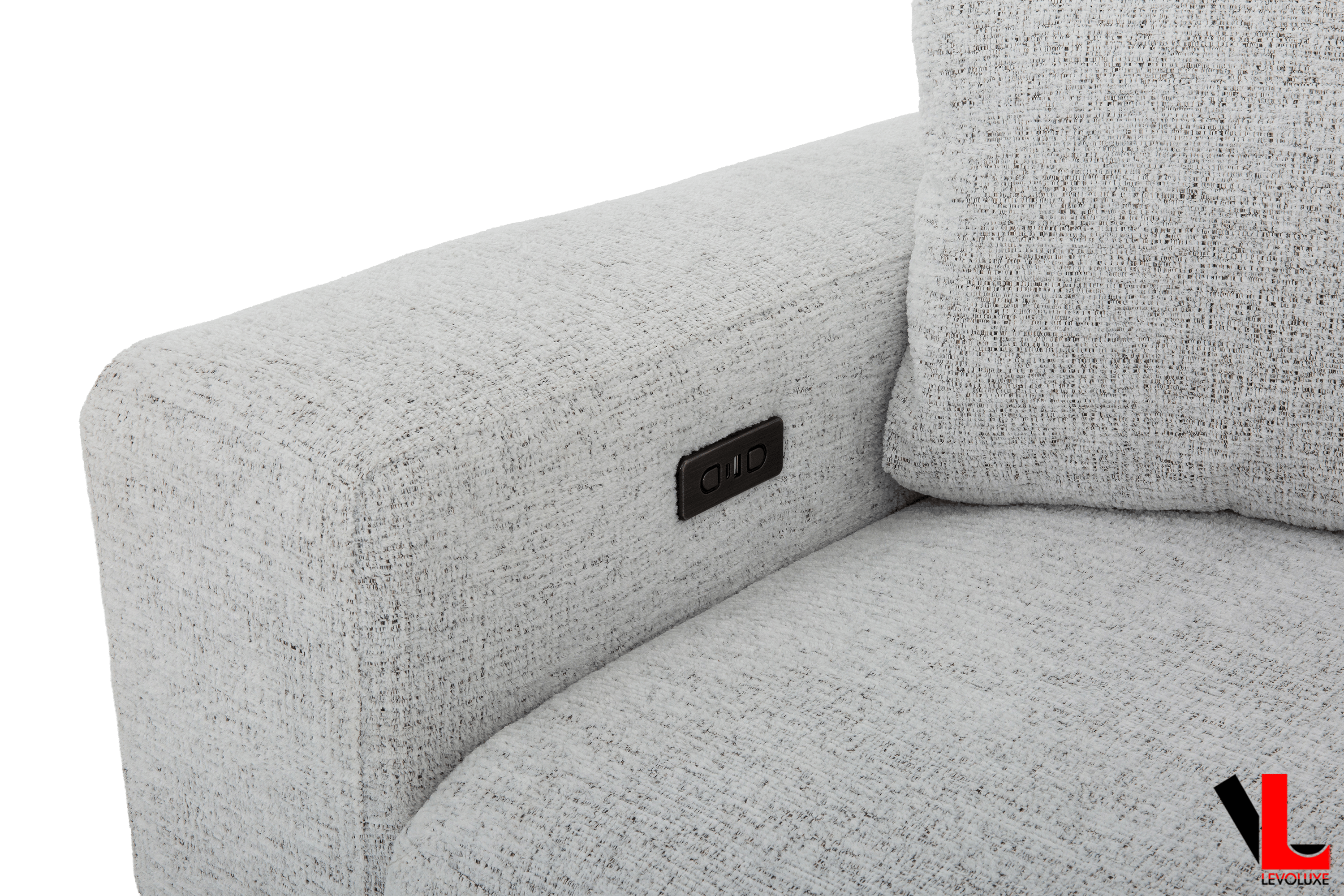 Levoluxe Sofa Set Galveston 2 Piece Power Sliding Sofa and Chair Set in Chelsea Arctic
