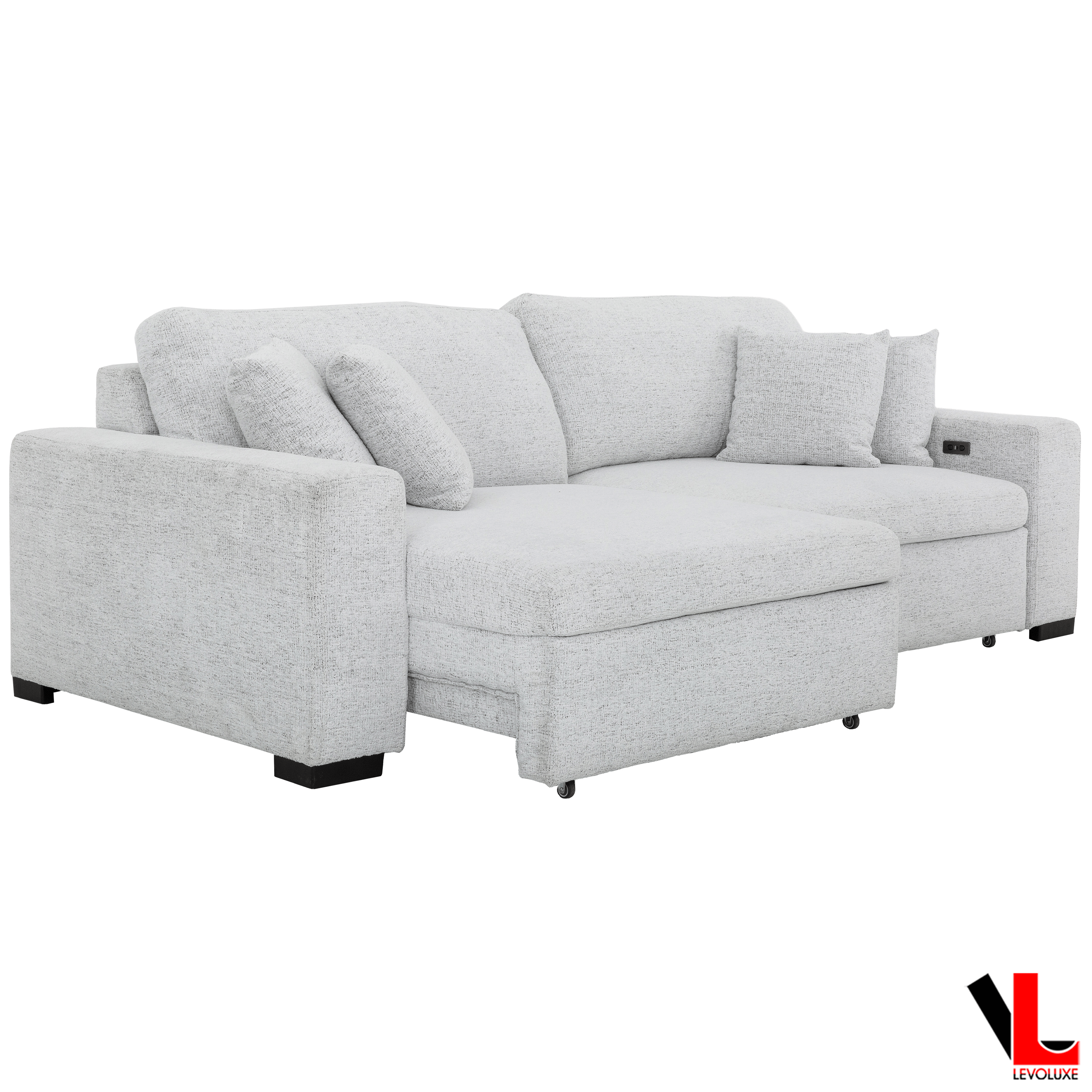 Levoluxe Sofa Set Galveston 2 Piece Power Sliding Sofa and Chair Set in Chelsea Arctic