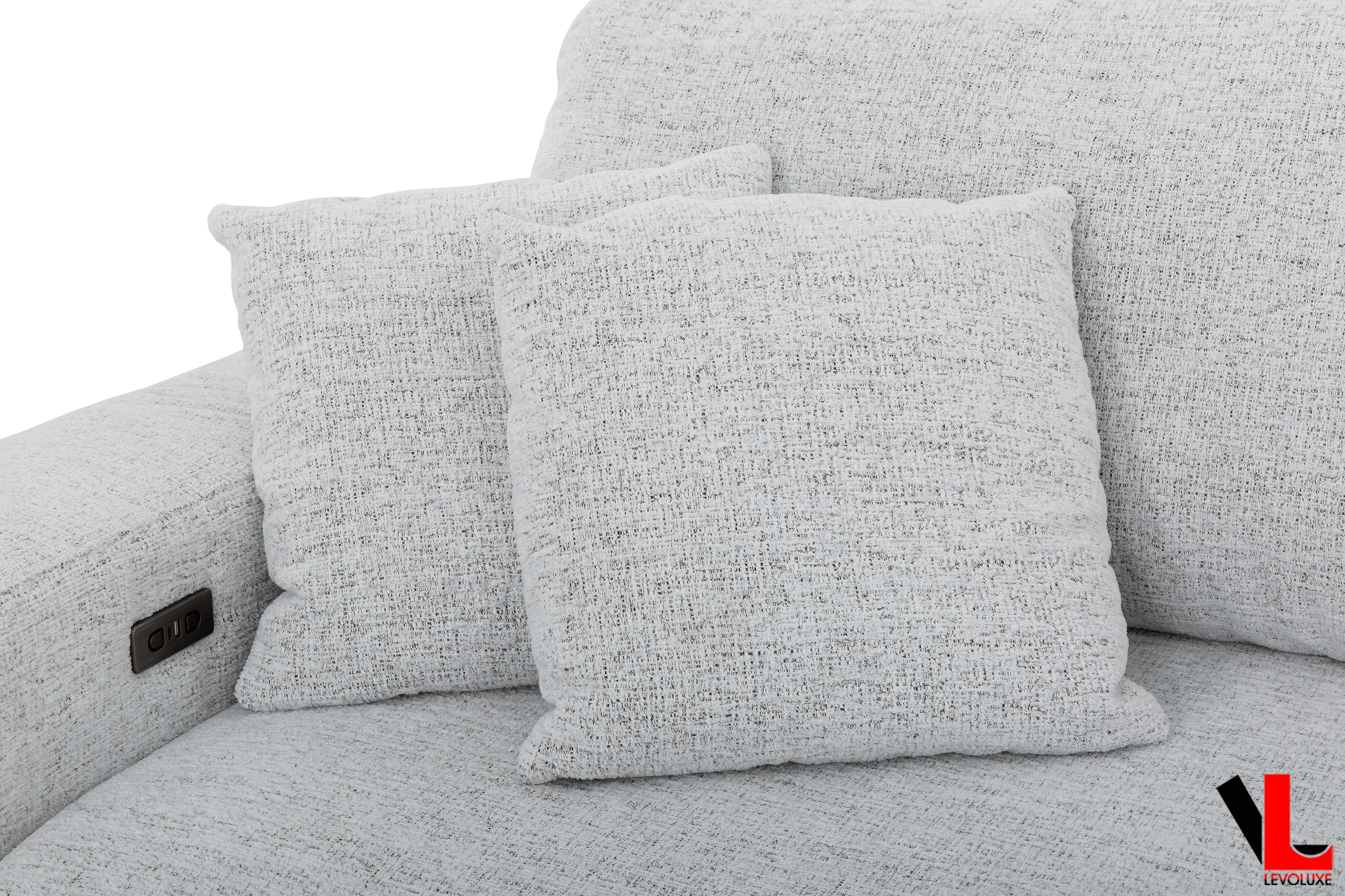 Levoluxe Sofa Set Galveston 2 Piece Power Sliding Sofa and Chair Set in Chelsea Arctic