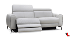 Lennox 2 Piece Power Reclining Sofa and Loveseat Set with Adjustable Headrests in Light Grey Leather Match