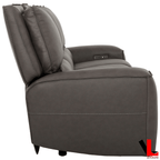 Levoluxe Sofa Set Odessa 2 Piece Power Reclining Sofa and Loveseat Set in Tex Grey Leather Match