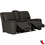 Levoluxe Sofa Set Odessa 2 Piece Power Reclining Sofa and Loveseat Set in Tex Grey Leather Match