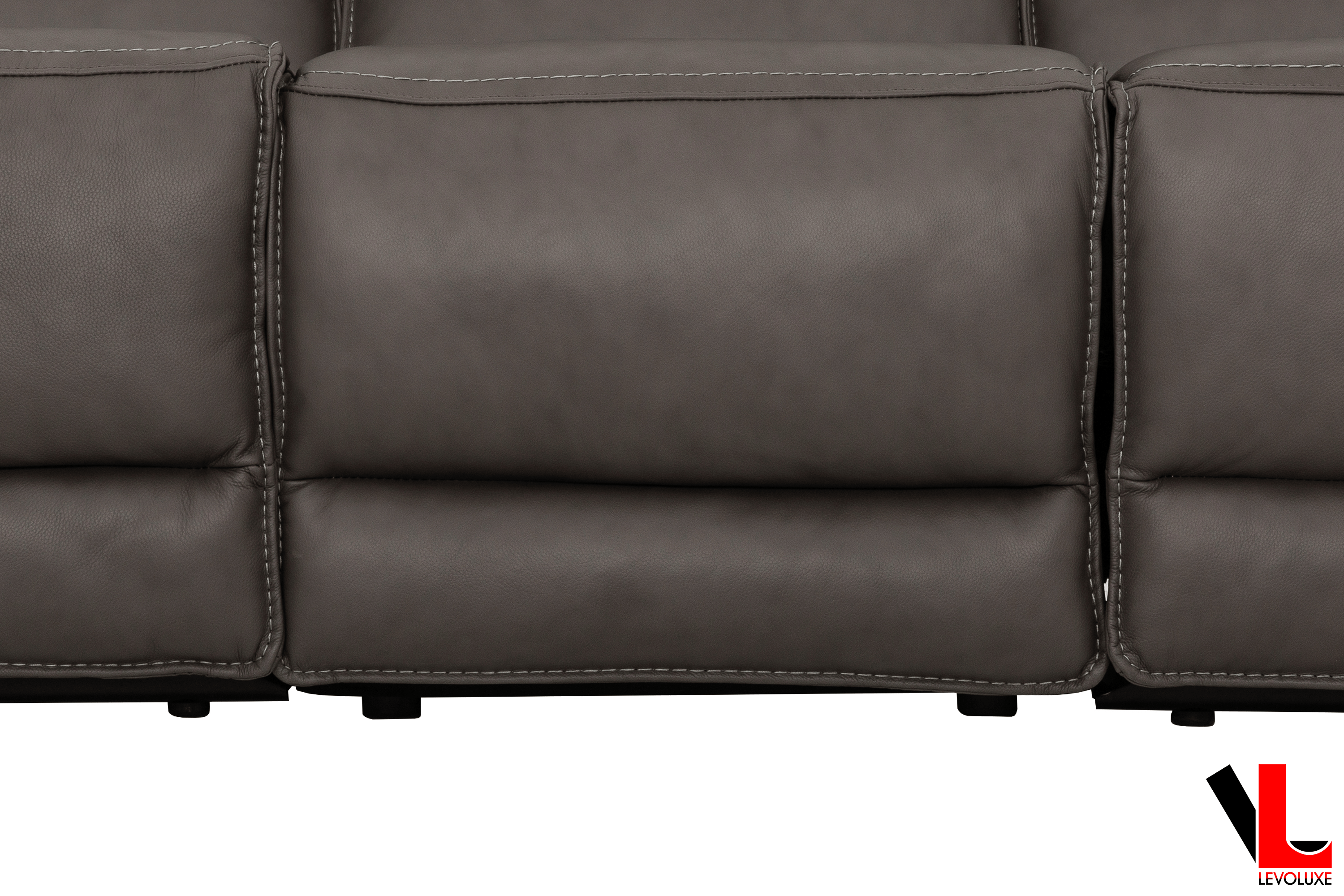 Levoluxe Sofa Set Odessa 3 Piece Power Reclining Sofa, Loveseat and Chair Set in Tex Grey Leather Match