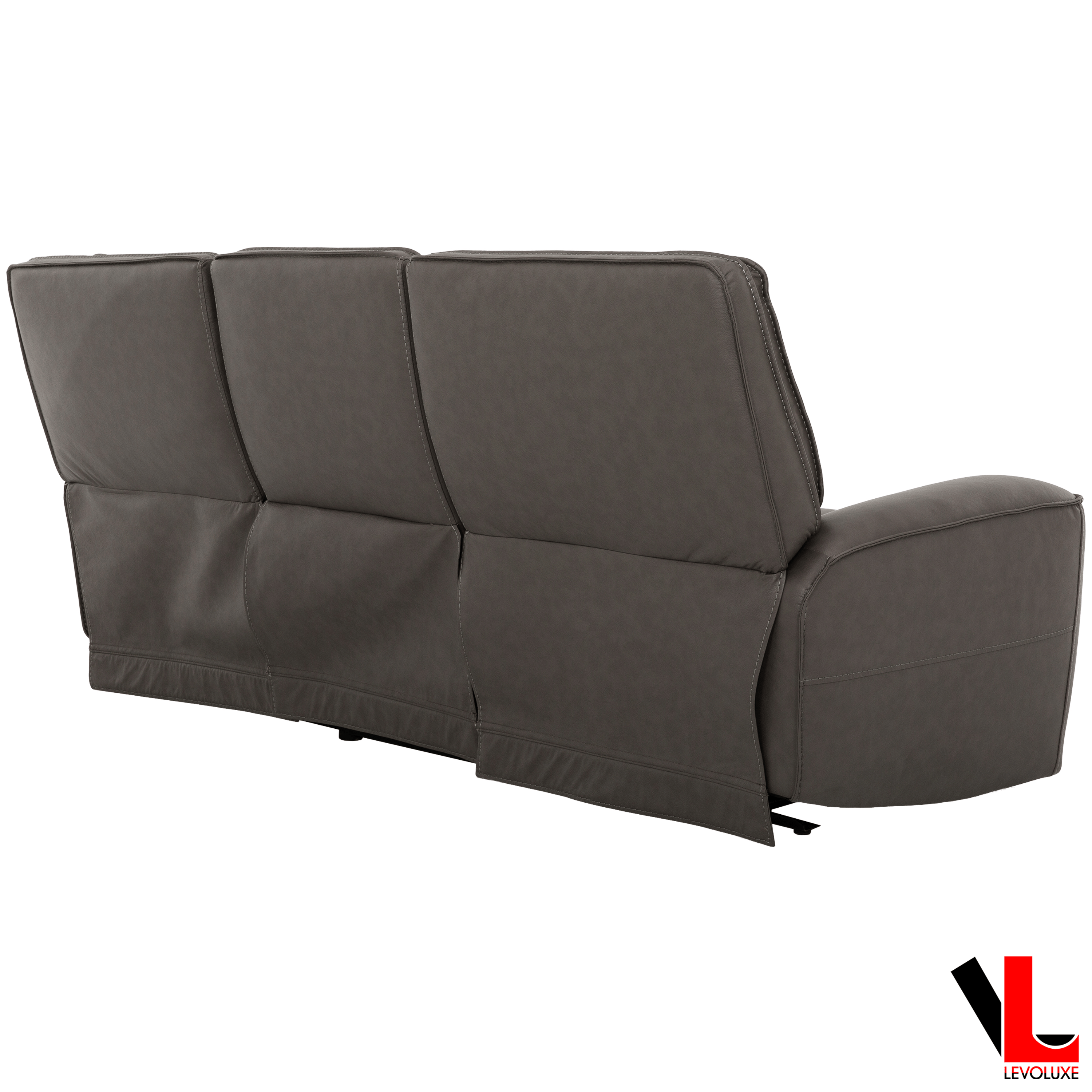Levoluxe Sofa Set Odessa 3 Piece Power Reclining Sofa, Loveseat and Chair Set in Tex Grey Leather Match