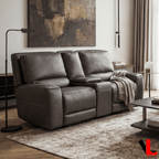 Levoluxe Sofa Set Odessa 3 Piece Power Reclining Sofa, Loveseat and Chair Set in Tex Grey Leather Match
