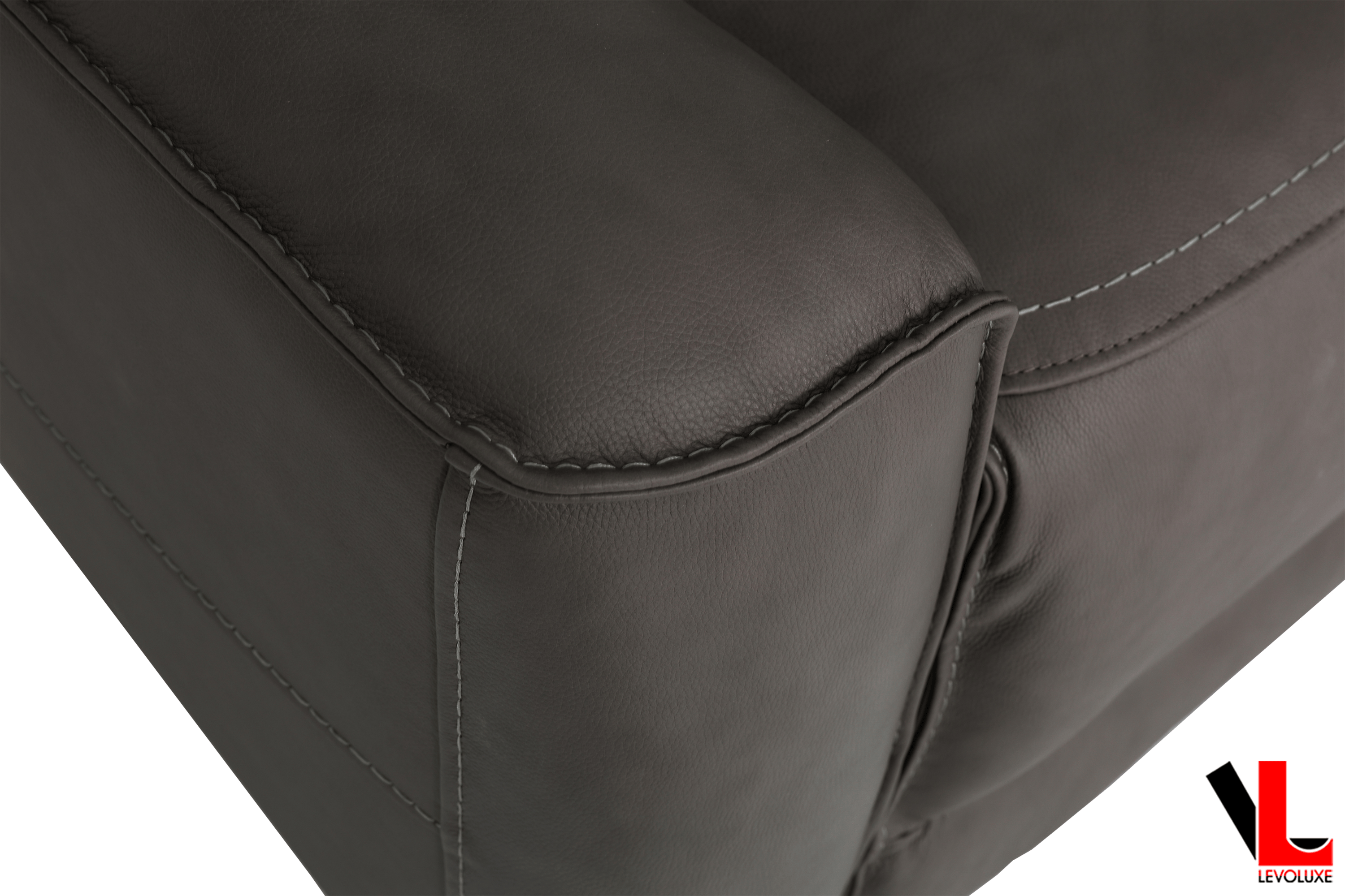 Levoluxe Sofa Set Odessa 3 Piece Power Reclining Sofa, Loveseat and Chair Set in Tex Grey Leather Match