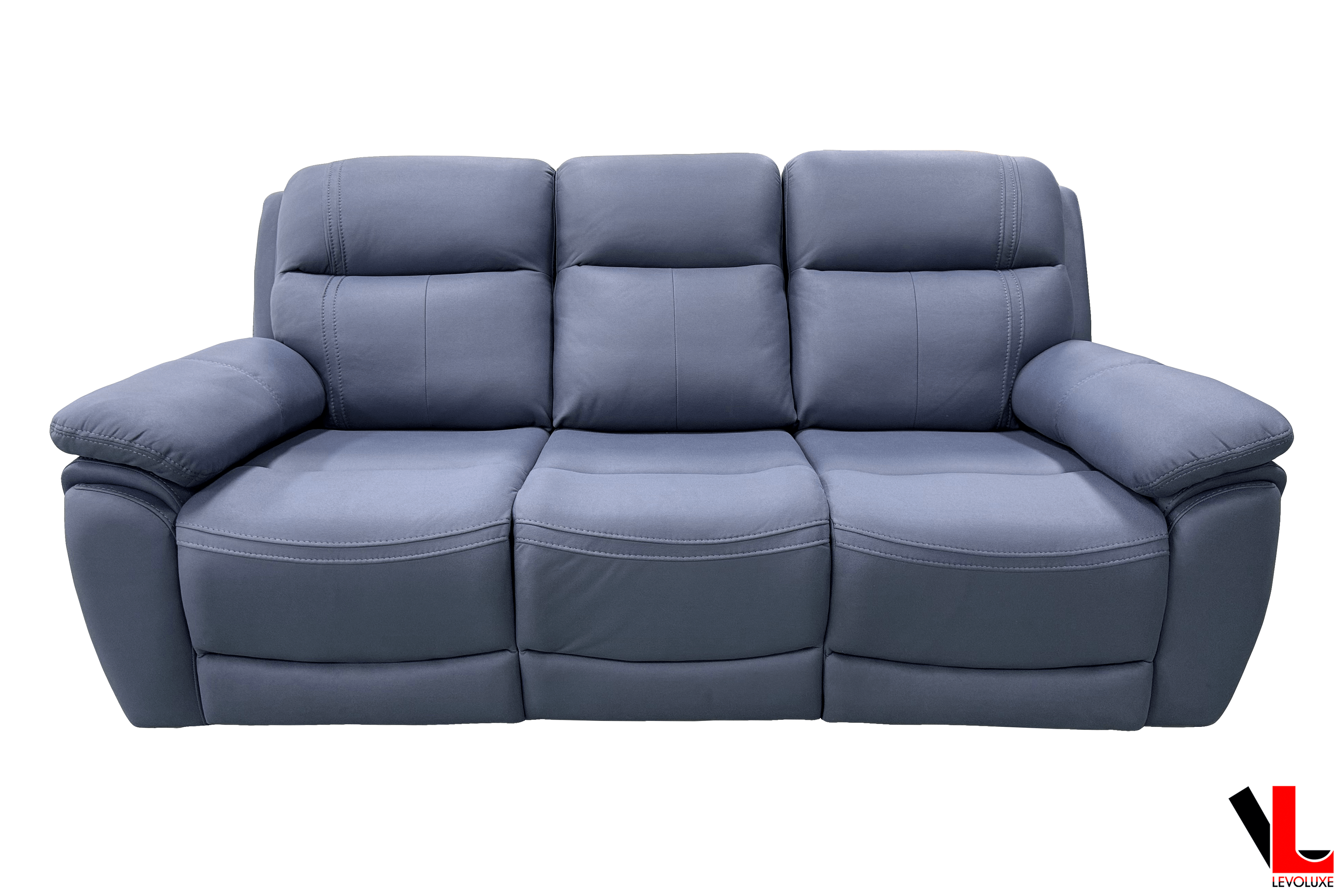 Regent 2 Piece Power Reclining Sofa and Loveseat with Power Headrests in Jaxxon Blue