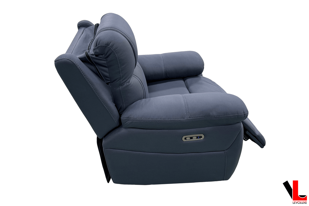 Regent 3 Piece Power Reclining Sofa, Loveseat and Chair with Power Headrests in Jaxxon Blue